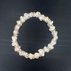 Elegant Mother of Pearl and Crystal Bracelet